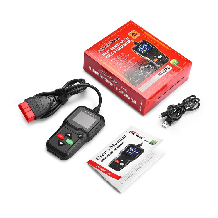 KONNWEI KW680 Mini OBDII Car Auto Diagnostic Scan Tools  Auto Scan Adapter Scan Tool (Can Detect Battery and Voltage, Only Detect 12V Gasoline Car)