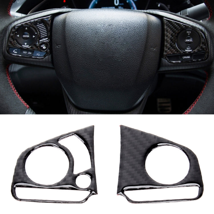 Premium Carbon Fibre Steering Wheel Button Trim Decal for 2016-2019 Honda Civic 10th Gen