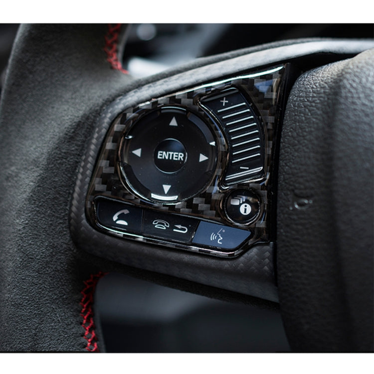 Premium Carbon Fibre Steering Wheel Button Trim Decal for 2016-2019 Honda Civic 10th Gen