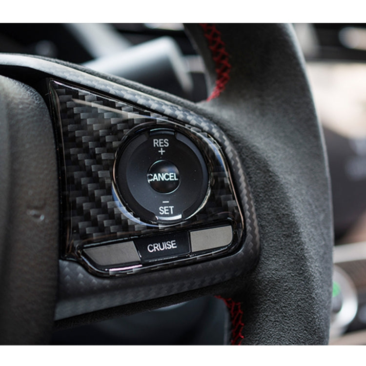 Premium Carbon Fibre Steering Wheel Button Trim Decal for 2016-2019 Honda Civic 10th Gen