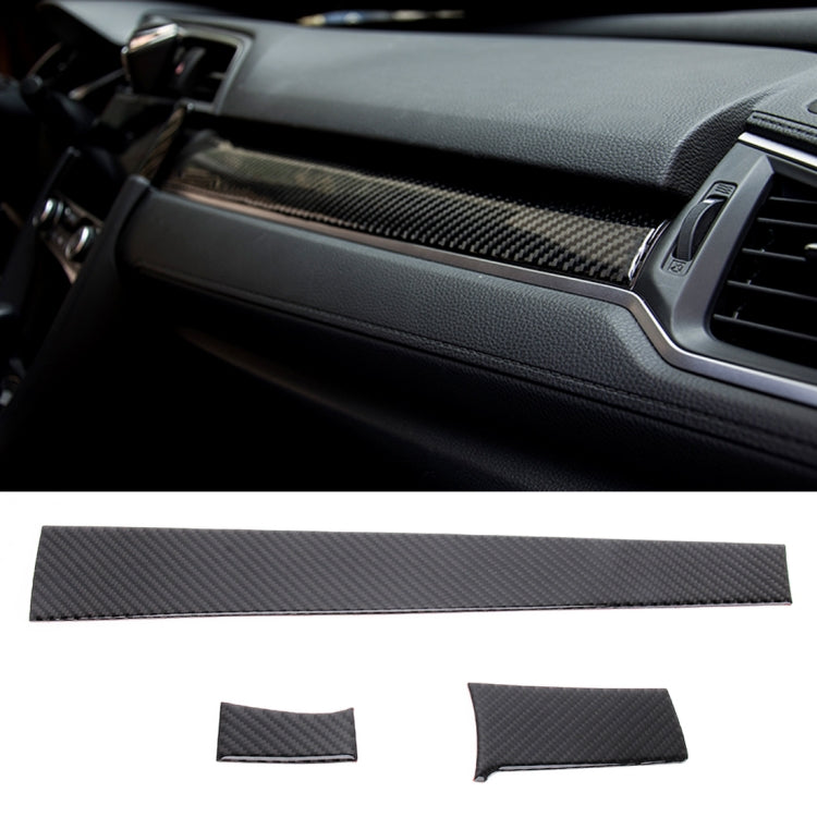 Sleek Carbon Fibre Gear Shift Panel Trim Decals for Honda Civic 10th Gen (2016-2019) - Set of 3