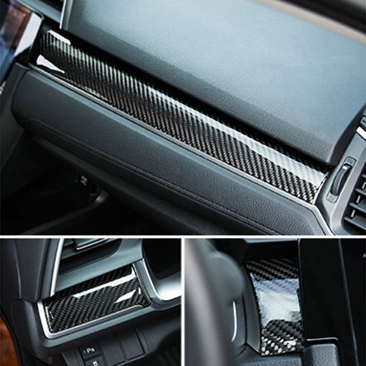 Sleek Carbon Fibre Gear Shift Panel Trim Decals for Honda Civic 10th Gen (2016-2019) - Set of 3