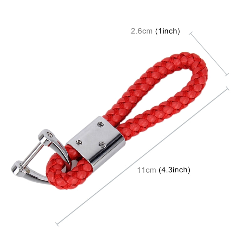 Stylish PU Leather Braided Keychain with Crystal Accents - Random Colour Selection