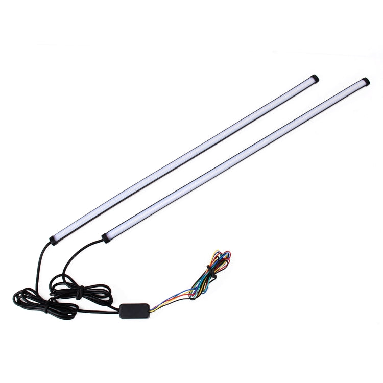 45cm 12W 3014-SMD LED 720LM Car Bulb Turn Signal Auto Reverse Lamp Daytime Running Light Source (White Light+Yellow Light)