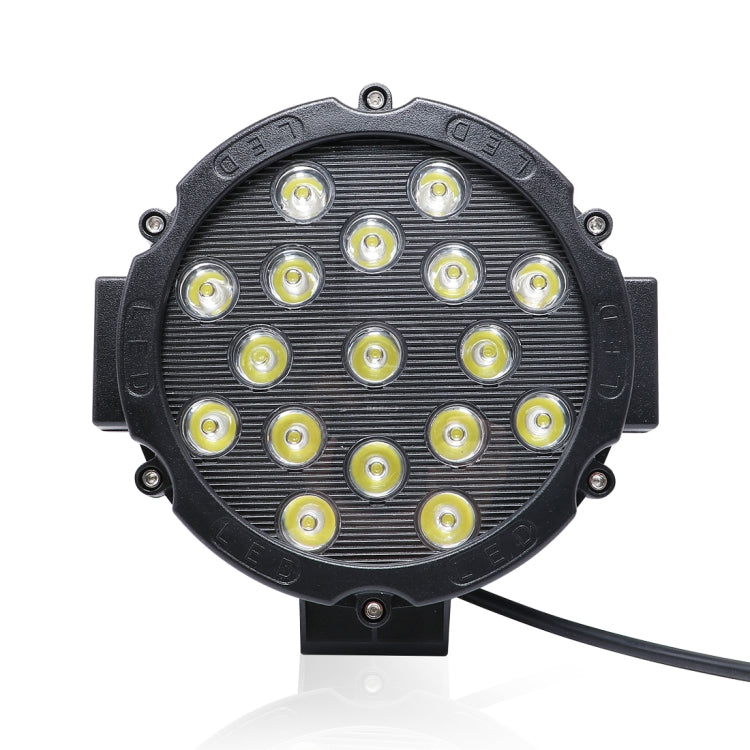 2 PCS 51W 3500LM 6500K White Light  17 LED Waterproof Car Boat Marine Work Lights Spotlight LED Bulbs, 30 Degrees Adjustable, DC 10-30V