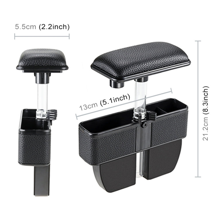 Versatile Car Seat Gap Organiser with Elbow Support and Stylish PU Leather Finish