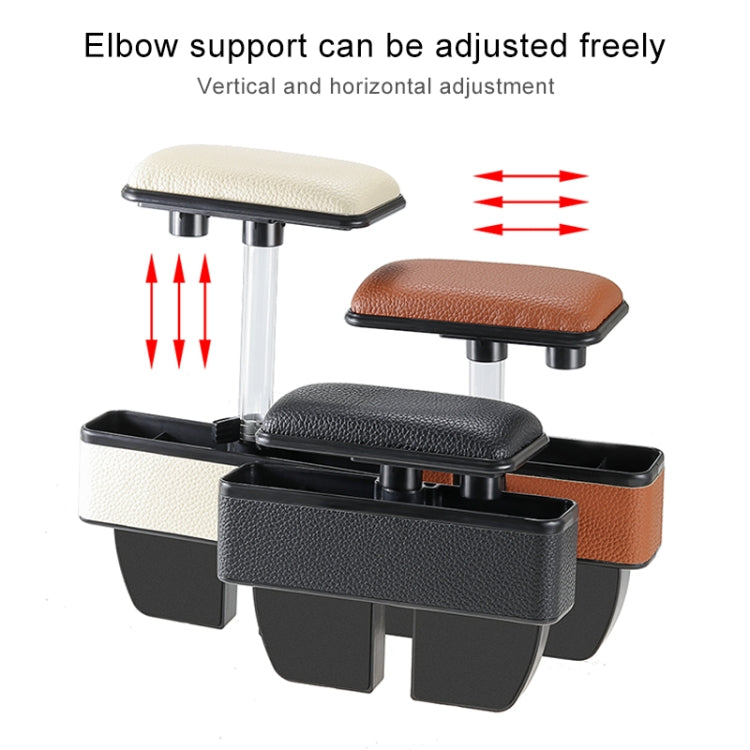 Versatile Car Seat Gap Organiser with Elbow Support and Stylish PU Leather Finish