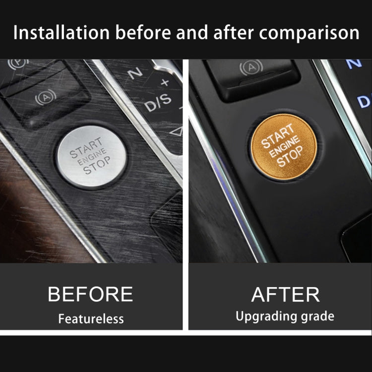 Sleek Aluminium Alloy Engine Start Key Trim for Audi - Effortless Peel & Stick Upgrade