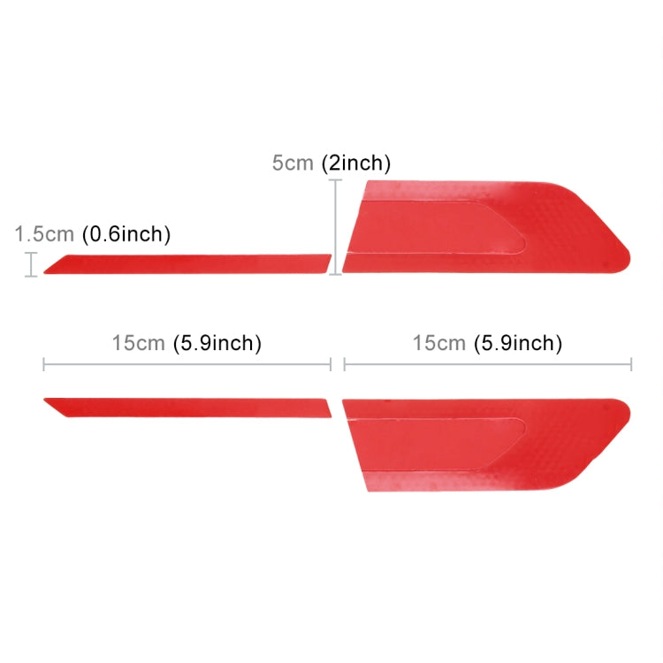 2 PCS Carbon Fiber Car-Styling Fender Reflective Bumper Decorative Strip, Inner Reflection + External Carbon Fiber