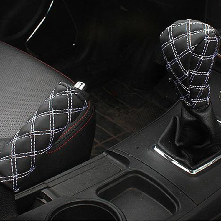 2 PCS Car Hand Brake Cover Shift Knob Gear Stick Cushion Sets Cover Car Accessory Interior Decoration Pad, 2 PCS  Red, 2 PCS Red  White