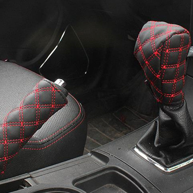 Stylish 3-Piece Car Interior Enhancement Set: Brake Cover, Gear Shift Cushion, and Mirror Protector