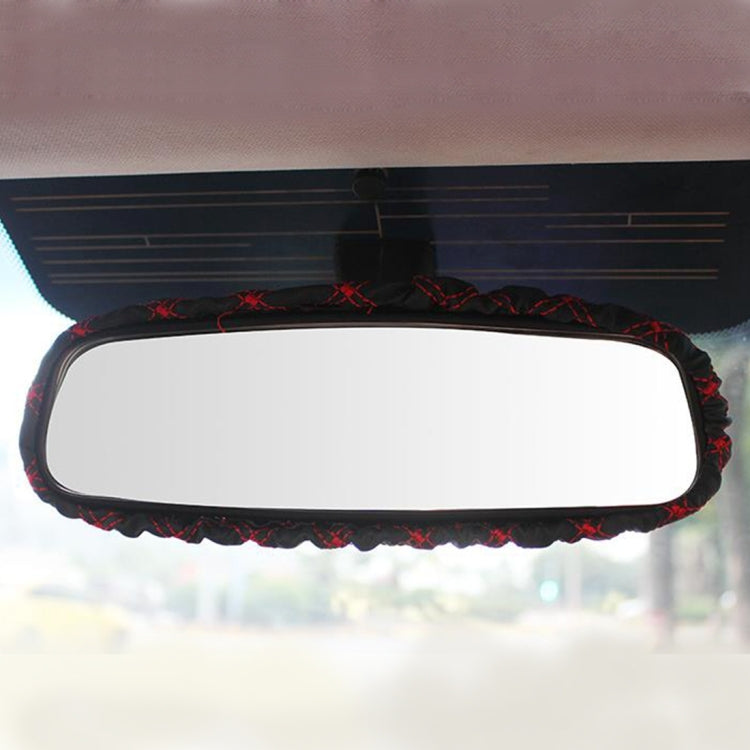 Luxury 5-Piece Car Interior Enhancement Kit: Hand Brake Cover, Shift Knob Cushion, Gear Stick Pad, and Rear View Mirror Cover