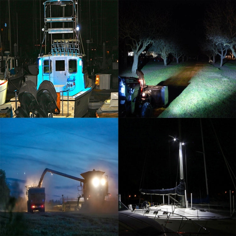DC 10-30V 27W 2500LM 6000K Waterproof Vehicle Car Boat Marine External Work Lights Emergency Lights 60 Degrees Adjustable Flood Light LED Car Bulbs with 9 Intense Wafer LED Lights
