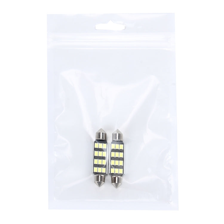 2 PCS 3.5W 250 LM 6000K 41MM 12 SMD-2835 LEDs Bicuspid Port Decoding Car Dome Lamp LED Reading Light, DC 12V