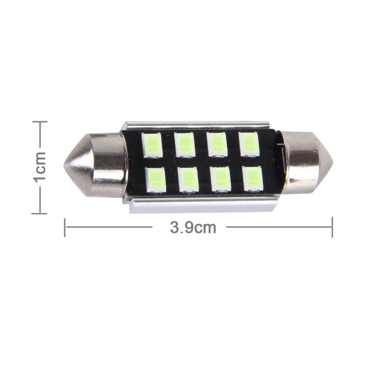 2 PCS DC 12V 2W 39MM 8 SMD-3528 LEDs Bicuspid Port Decoding Car Dome Lamp LED Reading Light