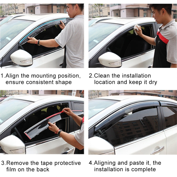 4 PCS Window Sunny Rain Visors Awnings Sunny Rain Guard for Toyota Corolla 2007-2013 Version, For Toyota Corolla 2007-2013