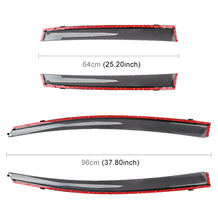 4 PCS Window Sunny Rain Visors Awnings Sunny Rain Guard for Honda Fit 2008-2013 Version Second Generation Hatchback, For Honda Fit 2008-2013