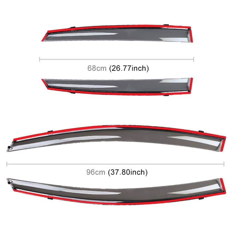 4 PCS Window Sunny Rain Visors Awnings Sunny Rain Guard for Ford Fiesta 2010-2018 Version Sedan, For Ford Fiesta 2010-2018