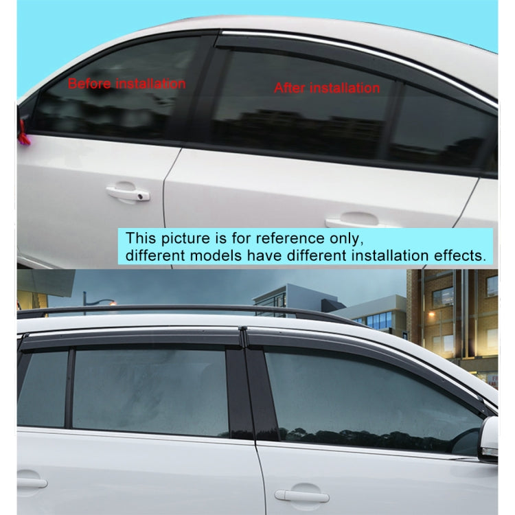 4 PCS Window Sunny Rain Visors Awnings Sunny Rain Guard for Honda Fit 2014-2018 Version Third Generation Hatchback, For Honda Fit 2014-2018