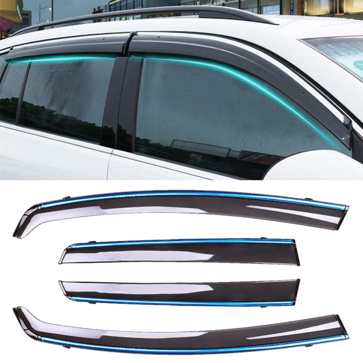 4 PCS Window Sunny Rain Visors Awnings Sunny Rain Guard for Honda Fit 2014-2018 Version Third Generation Hatchback, For Honda Fit 2014-2018