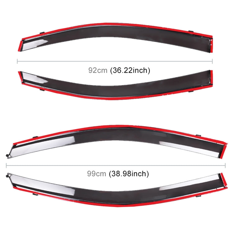 4 PCS Window Sunny Rain Visors Awnings Sunny Rain Guard for Toyota Vios 2014-2018 Version, For Toyota Vios 2014-2018