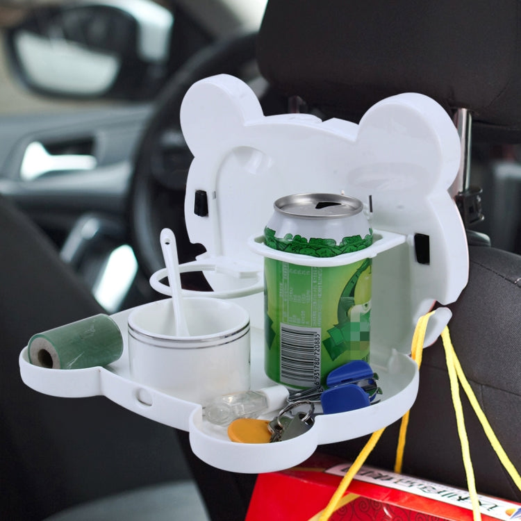 Cartoon Style Foldable Back Car Seat Drink Holder Back Seat Food Tray Storage Organizer Table, Cartoon Style(Black), Cartoon Style(Pink), Cartoon Style(White), Cartoon Style(Brown)
