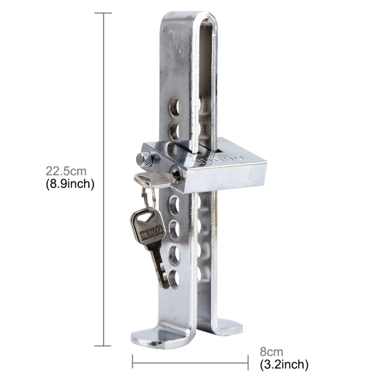 Car Auto Stainless Steel  Anti-theft Clutch Lock Car Brake Safety Lock Tool Accelerator Pedal Lock with Keys Suitable for Clutch Height Under 22.5cm, Clutch Height Under 22.5cm
