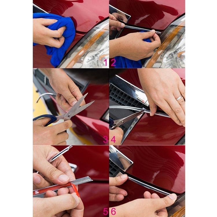 2m High Quality Car Headlight External Frame Decorative Strip Car Wheel Hub Trim Mouldings Shining Decoration Strip Automobile Network Decorative Strip, 2m