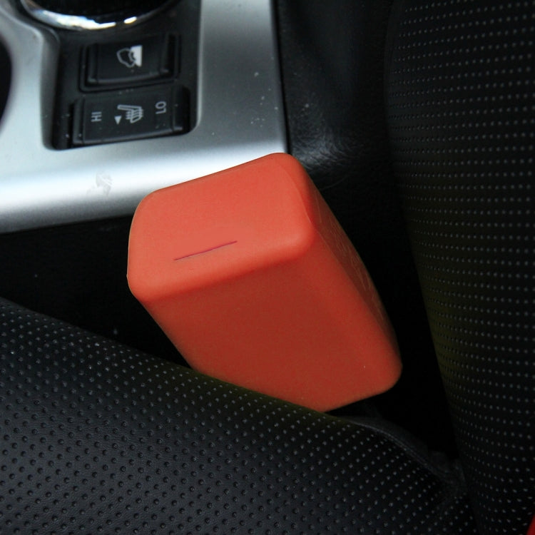 Safe Rubber Car Seat Belt Clips Locking Buckles Protective Cover, Green, Blue, Red, Yellow, Black, Orange