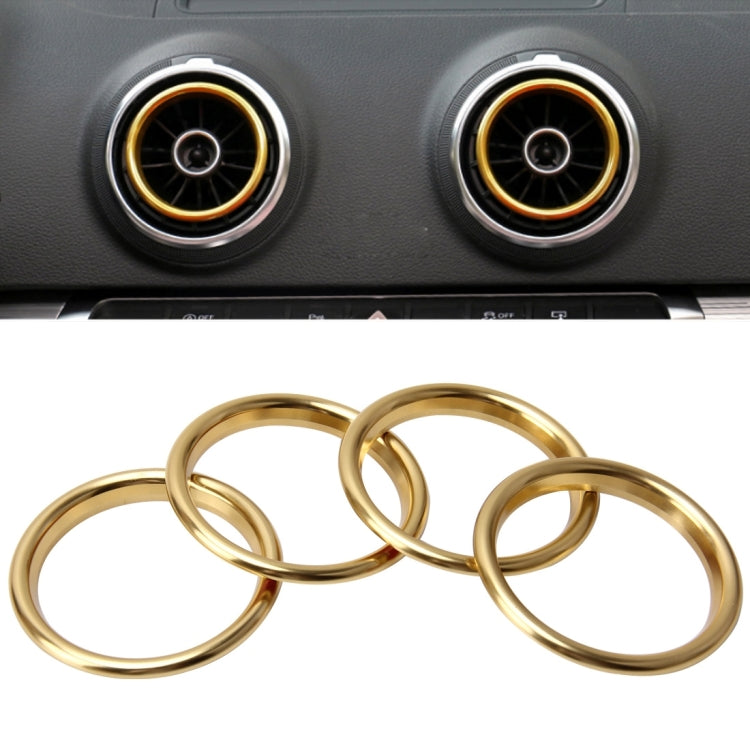 Sleek Aluminium Alloy Chrome Vent Trim Rings - Set of 4 Decorative Air Outlet Covers for Audi A3 Interior