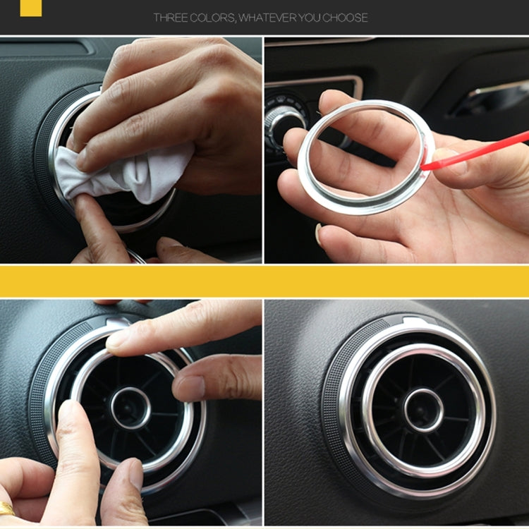 Sleek Aluminium Alloy Chrome Vent Trim Rings - Set of 4 Decorative Air Outlet Covers for Audi A3 Interior