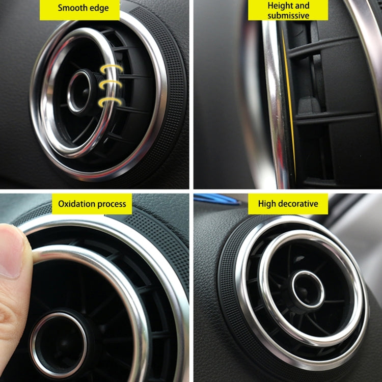 Sleek Aluminium Alloy Chrome Vent Trim Rings - Set of 4 Decorative Air Outlet Covers for Audi A3 Interior