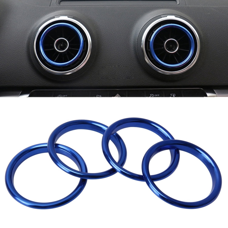 Sleek Aluminium Alloy Chrome Vent Trim Rings - Set of 4 Decorative Air Outlet Covers for Audi A3 Interior