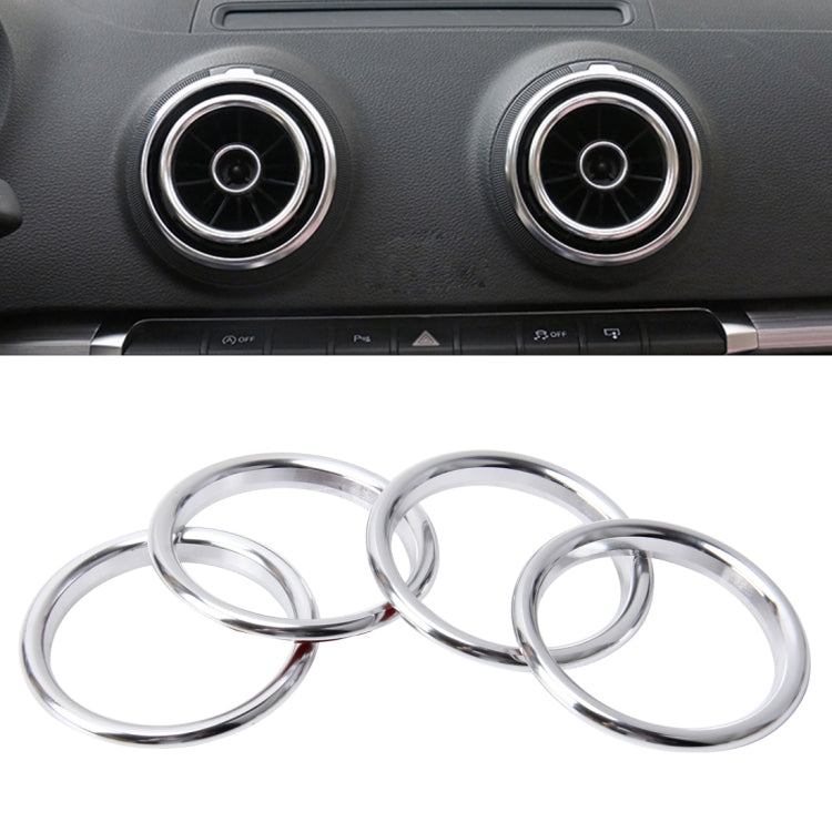 Sleek Aluminium Alloy Chrome Vent Trim Rings - Set of 4 Decorative Air Outlet Covers for Audi A3 Interior
