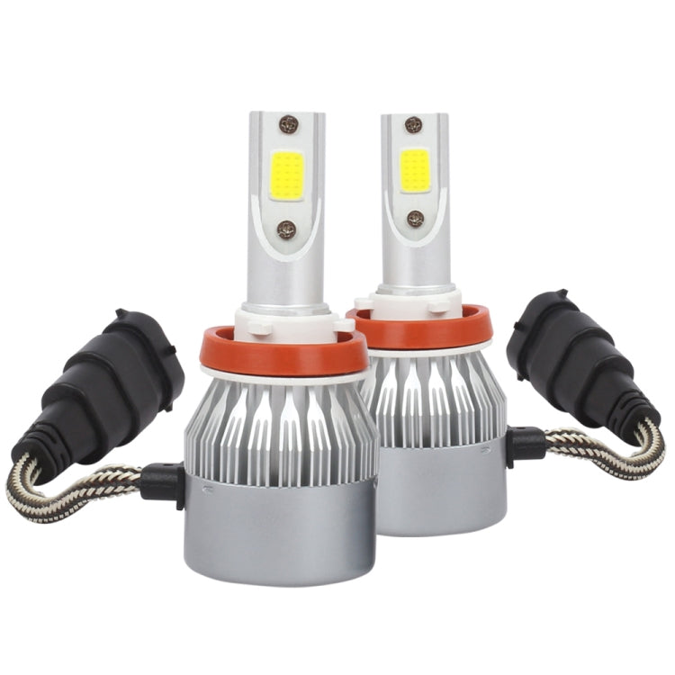 2 PCS H8/H9/H11 18W 1800 LM 8000K IP68 Casnbus Constant Current Car LED Headlight with 2 COB Lamps, DC 9-36V
