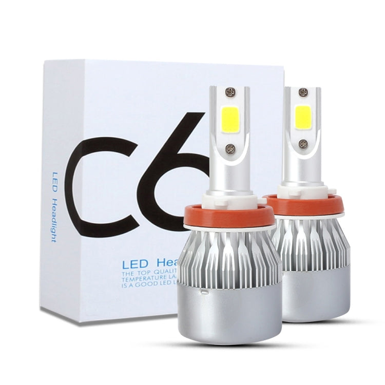 2 PCS H8/H9/H11 18W 1800 LM 8000K IP68 Casnbus Constant Current Car LED Headlight with 2 COB Lamps, DC 9-36V
