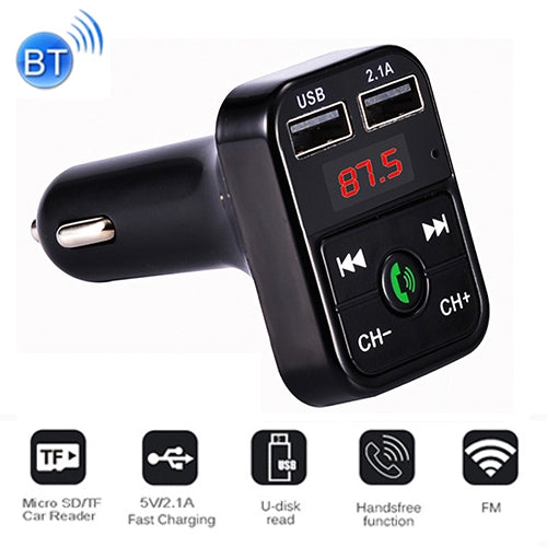 B2 Dual USB Charging Bluetooth FM Transmitter MP3 Music Player Car Kit, Support Hands-Free Call  & TF Card & U Disk, B2 (Black), B2 (Pink), B2 (Gold), B2 (Rose Gold), B2 (Silver)