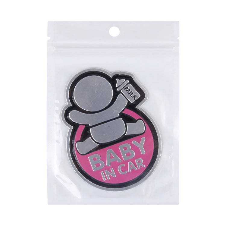 Baby in Car Happy Drinking Milk Infant Adoreable Style Car Free Sticker, Jumping