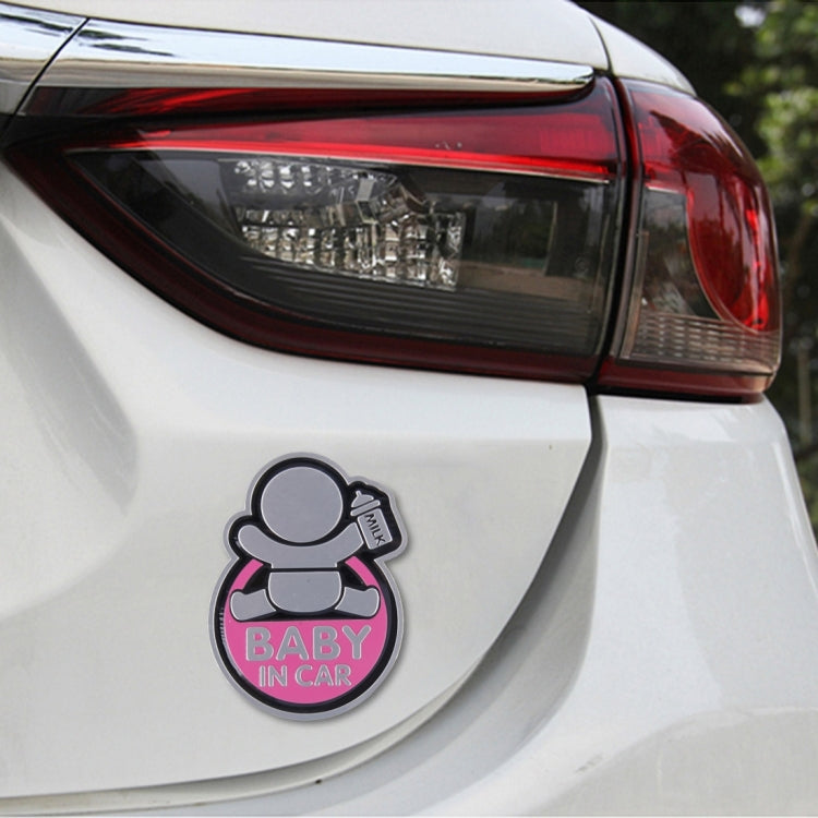 Baby in Car Happy Drinking Milk Infant Adoreable Style Car Free Sticker, Jumping