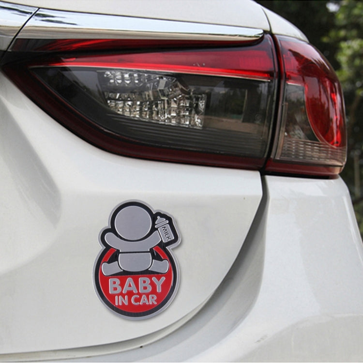 Baby in Car Happy Drinking Milk Infant Adoreable Style Car Free Sticker, Jumping