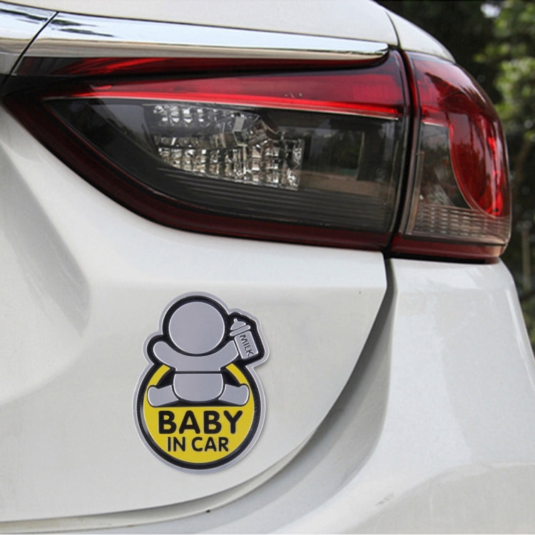 Baby in Car Happy Drinking Milk Infant Adoreable Style Car Free Sticker, Jumping