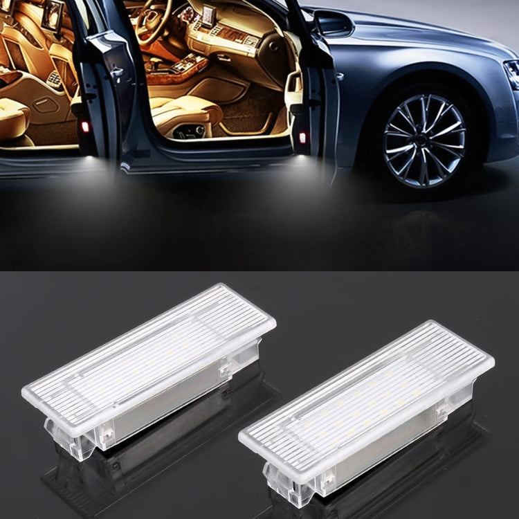 2 PCS LED Car DC 12V 1.5W 6000K 100LM Door Lights 18LEDs SMD-3014 Lamps for BMW F10