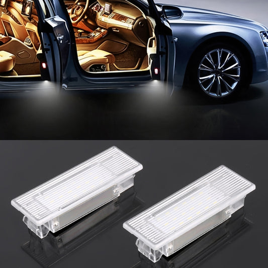 2 PCS LED Car DC 12V 1.5W 6000K 100LM Door Lights 18LEDs SMD-3014 Lamps for BMW F10
