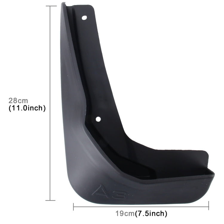 4 PCS Car Auto Semi-Rigid PVC Splash Flaps Mudguards Fender Guard for Audi A3 Sedan 2017-2020