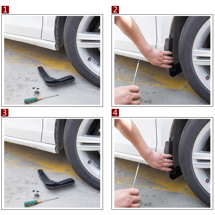4 PCS Car Auto Semi-Rigid PVC Splash Flaps Mudguards Fender Guard for Audi A3 Sedan 2017-2020