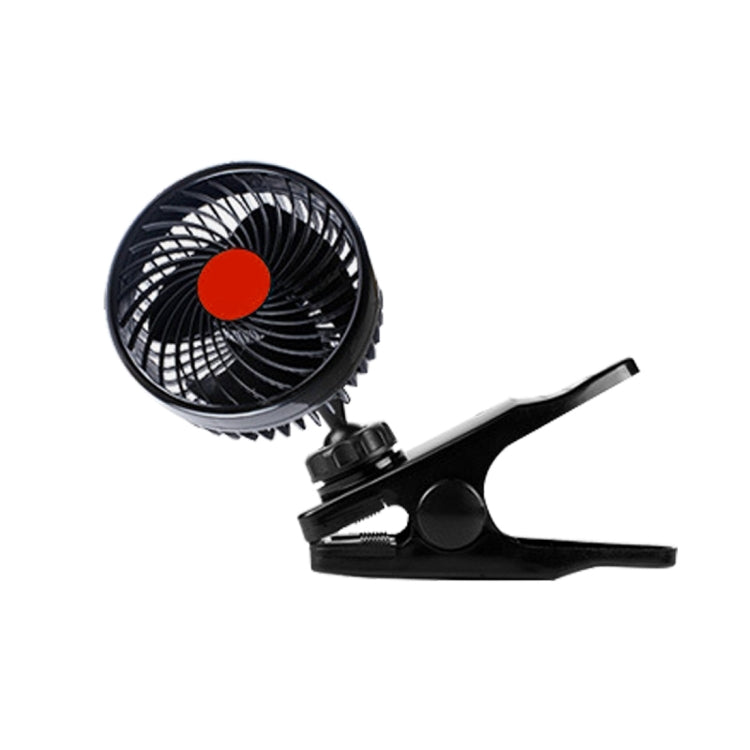 HUXIN HX-T602E 6.5W 4.5inch 360 Degree Adjustable Rotation Clip One Head Low Noise Mini Electric Car Fan with Roller Switch, DC24V, HX-T602E