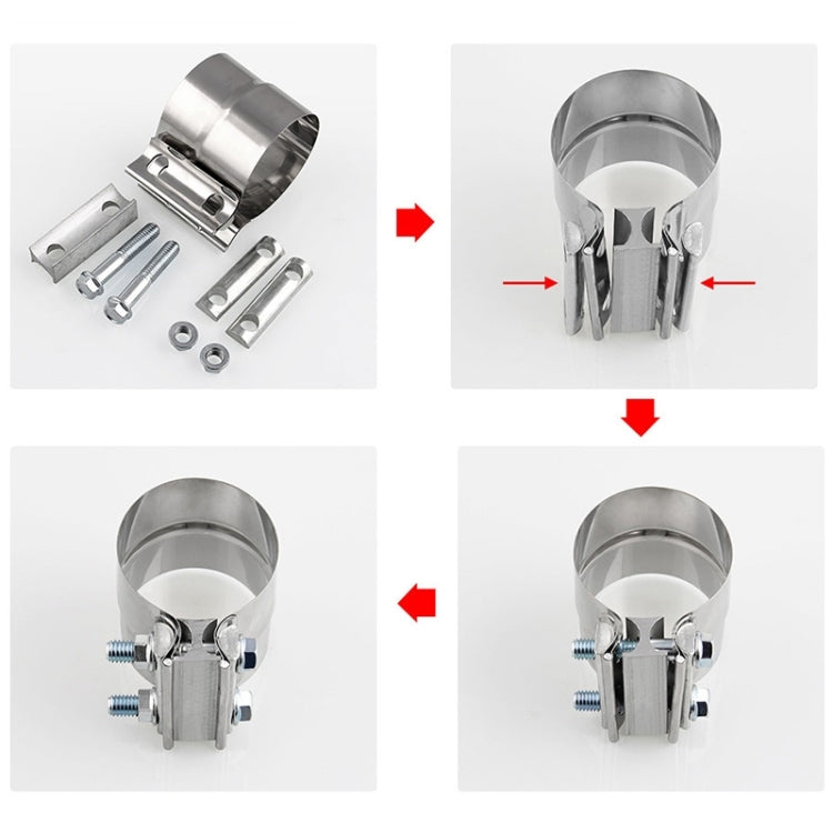 2.75 inch Car Turbo Exhaust Downpipe Stainless Steel Lap Joint Band Clamp, 2.75 inch