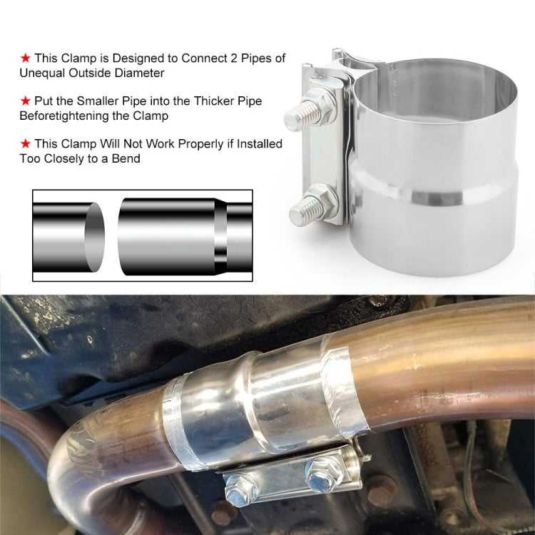2.75 inch Car Turbo Exhaust Downpipe Stainless Steel Lap Joint Band Clamp, 2.75 inch