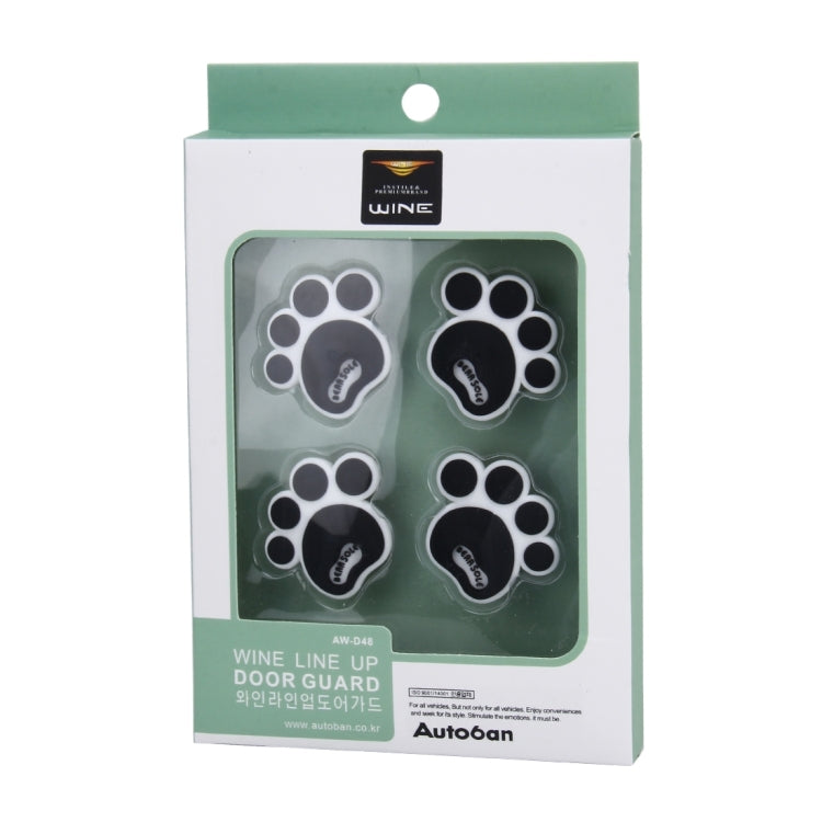 4 PCS Dog Footprint Shape Cartoon Style PVC Car Auto Protection Anti-scratch Door Guard Decorative Sticker, Dog Footprint, Dog Footprint1