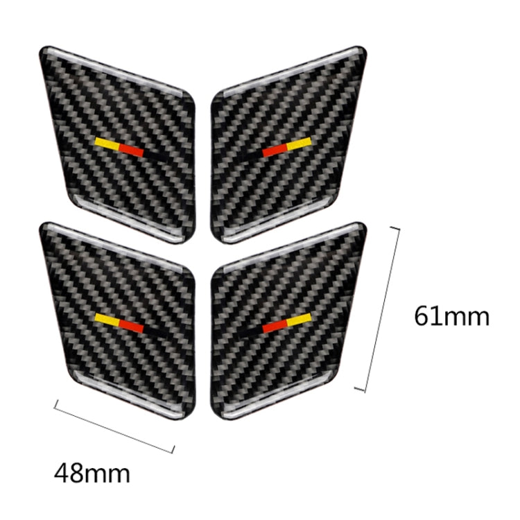 4-Piece Carbon Fibre Interior Sticker Set with German Flag for Mercedes-Benz C-Class (2007-2013) & E-Class (2009-2016) Door Handles